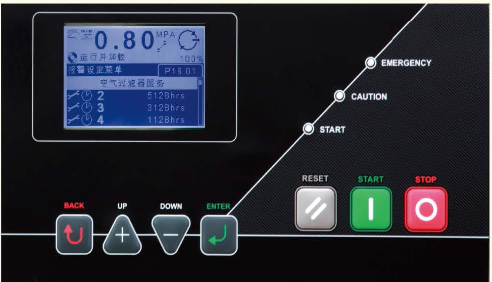 MÀN HÌNH MÁY NÉN KHÍ TRỤC VÍT NGÂM DẦU